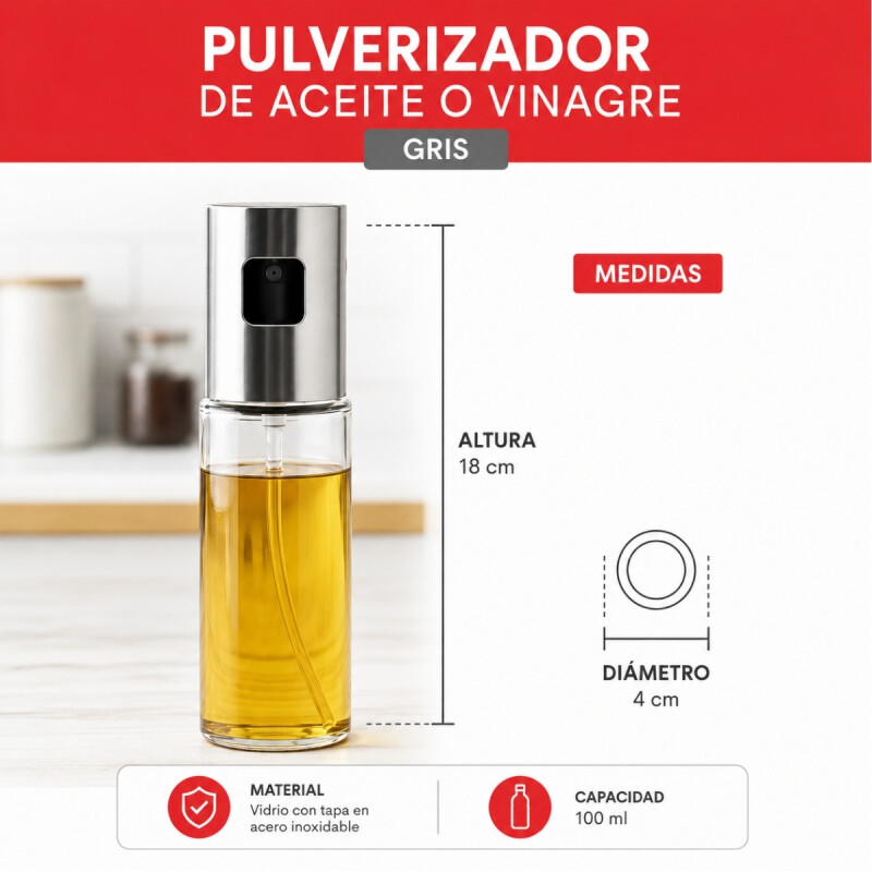 Pulverizador de aceite o vinagre GRIS