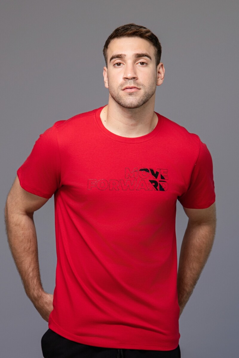 Remera deportiva con Serigrafía. Gris