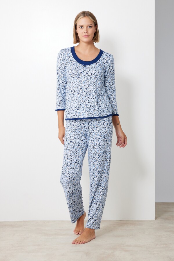 Set Pijama Remera & Pantalon MULTI/AZUL