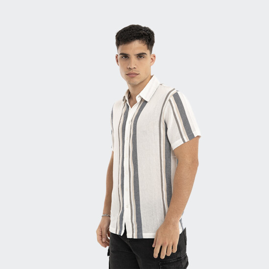 Camisa Reef Manga corta a Rayas Blanco