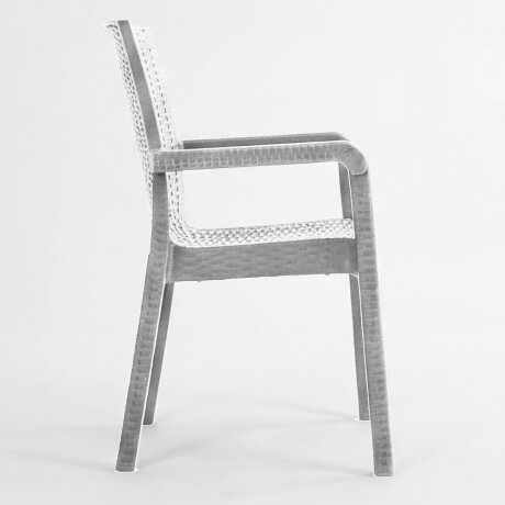 Silla Jardín Rattan Exterior Balcón Apilable UV 150k Blanco
