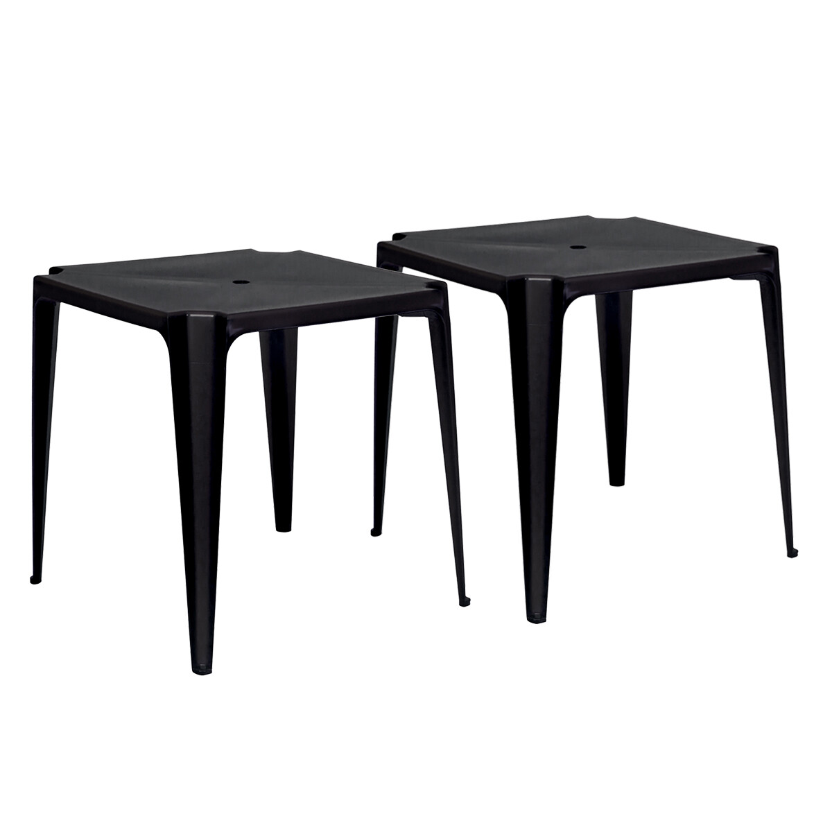 Set x2 Mesa cuadrada 70 x 70 cm Bela Vista - NEGRO 