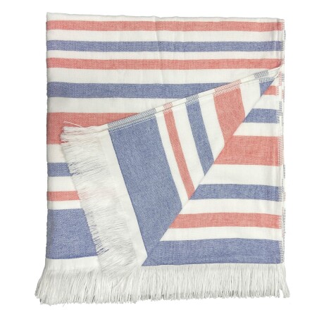 Toalla de baño playera a rayas felpa algodón 180 Hilos 90x180cm AZUL/ROJO/BLANCO