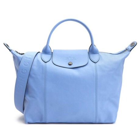 Longchamp -Cartera de cuero plegable, Le pliage cuir Celeste