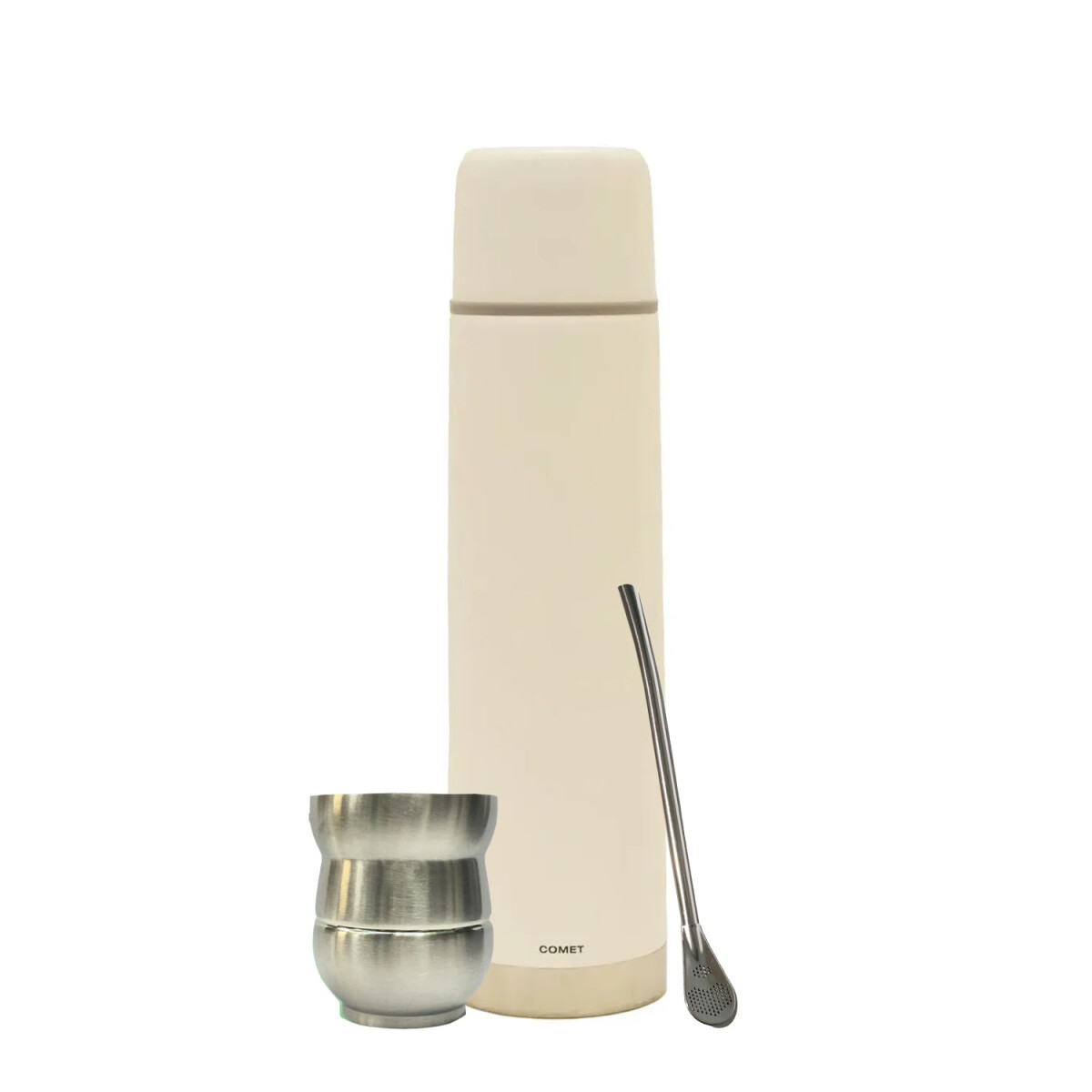 Set Matero Termo Bala 750ml +mate 140ml +bombilla regalo - Plateado 