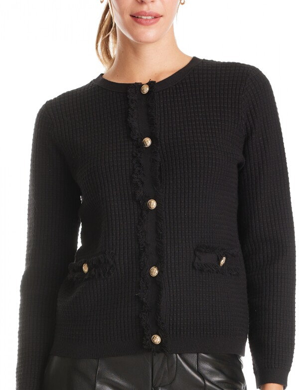 Cardigan Flecos NEGRO
