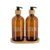 SET ACCES VIDRIO AMBAR 3PZAS P/BAÑO Unica