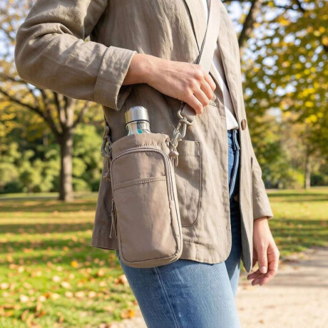 Bolso Porta Botellas Impermeable de Viaje Beige