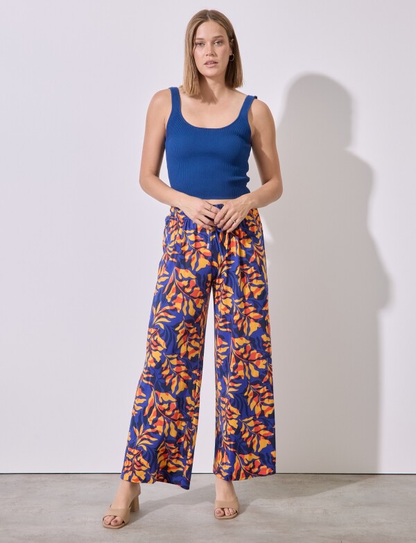 Pantalon Printed MULTI/AZUL