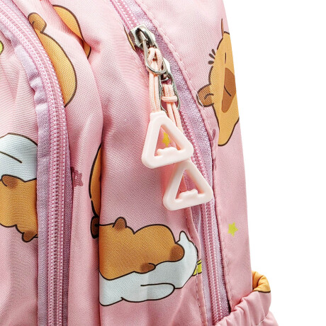 Mochila Infantil Niño Capibara Carpincho Escolar 40cm Rosada