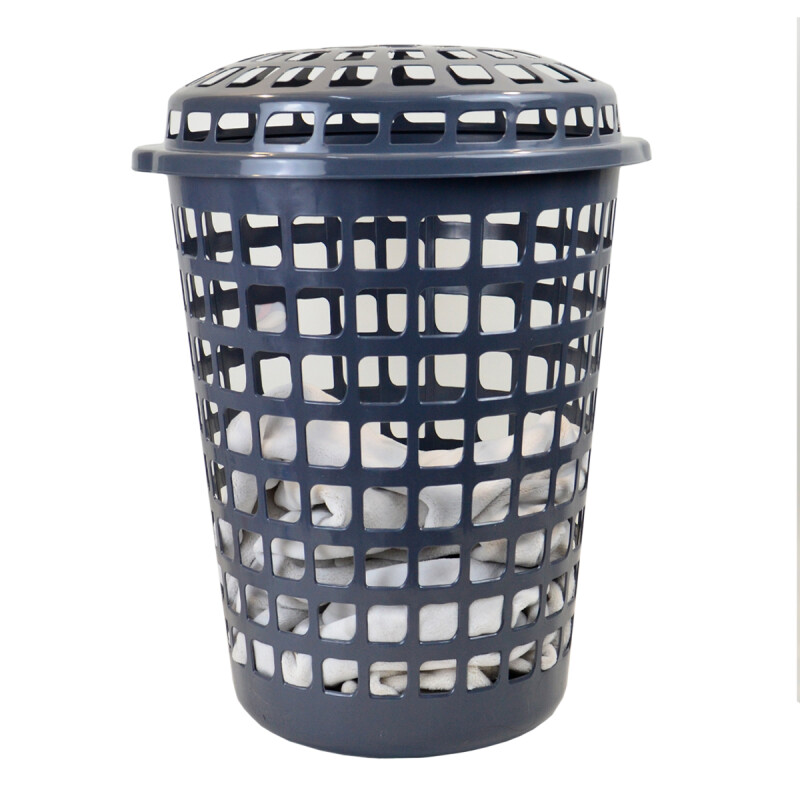 Cesto redondo para ropa con tapa 60 lts GRIS