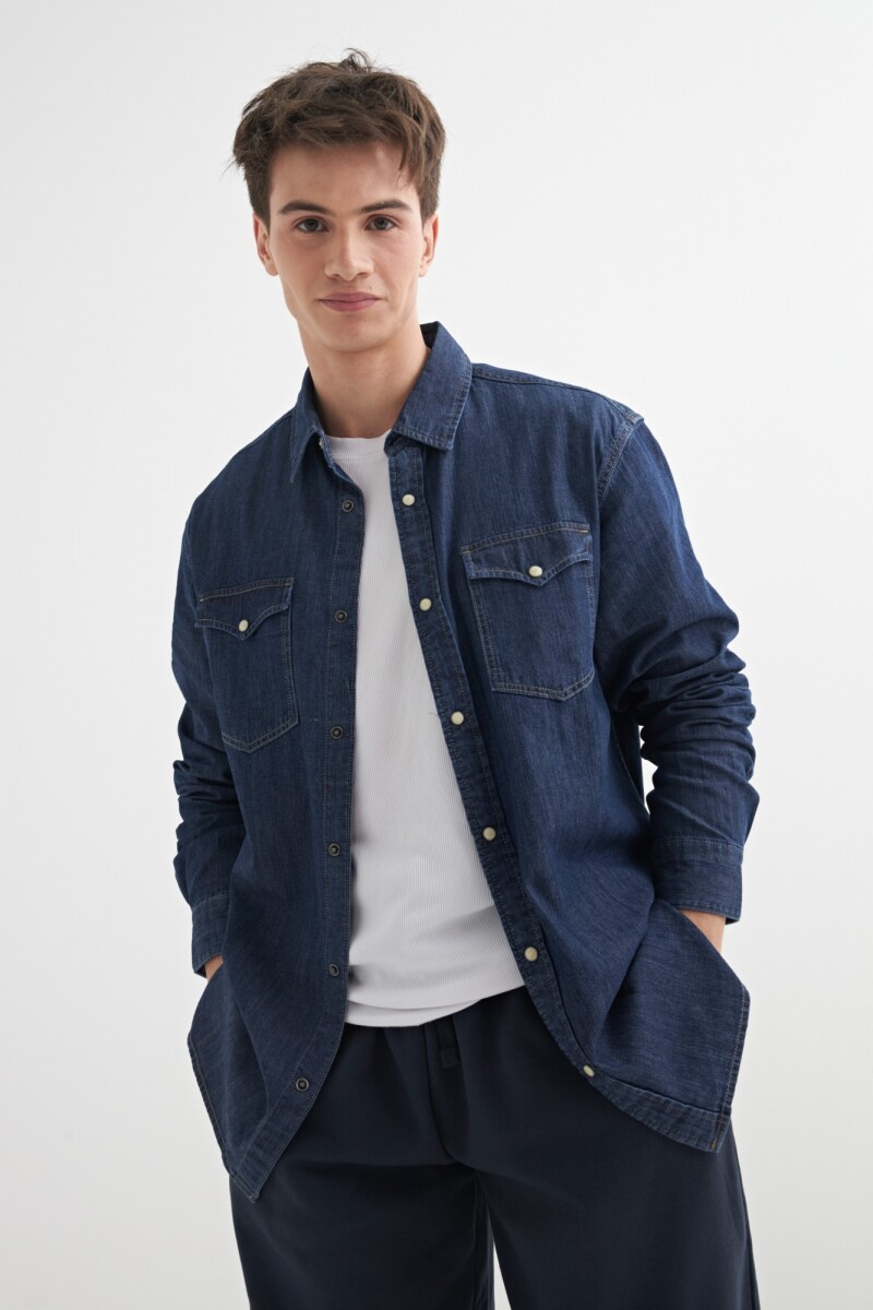 Camisa denim - Jean oscuro 