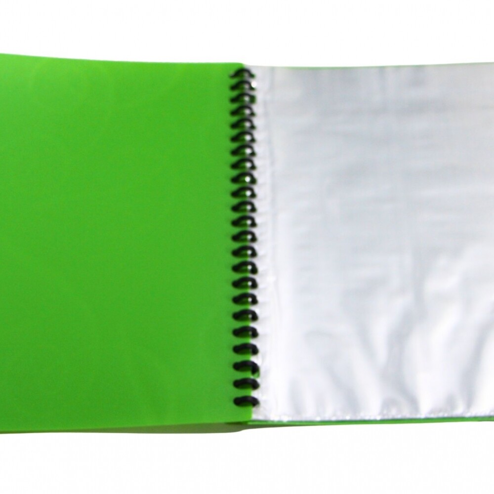 CARPETA TAMAÑO A4 CON 20 FUNDAS Y RULO COLOR VERDE