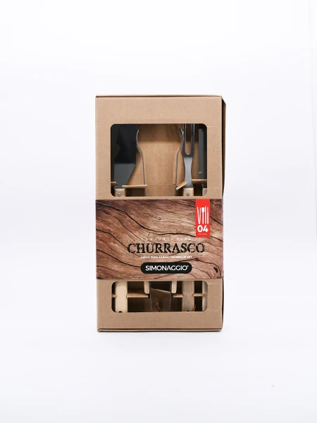 SET ASADOR PACK X 4 MARRON