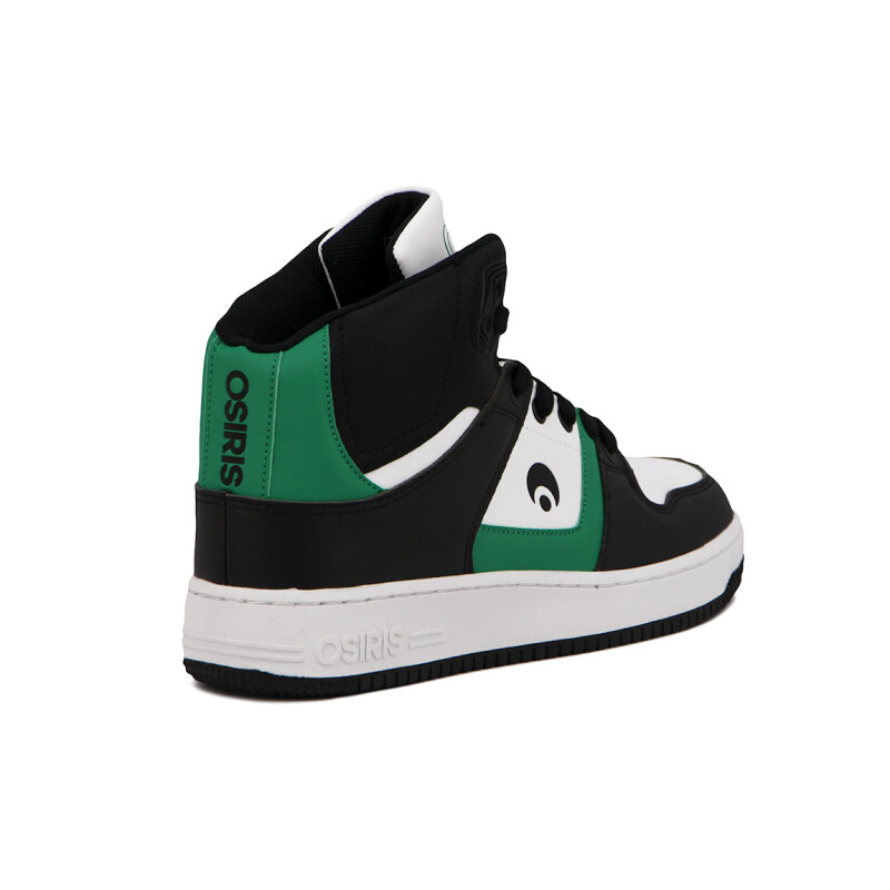 Osiris Zapatilla Hombre Casual Mustang- White/black/green Blanco-negro
