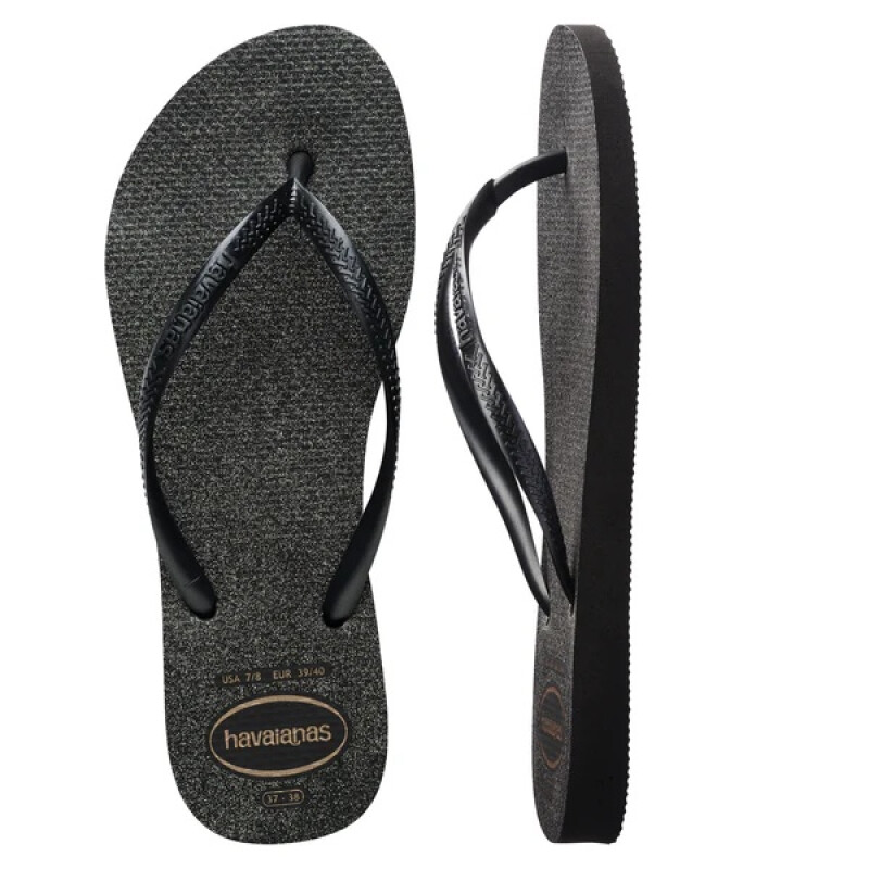 Ojotas Havaianas SLIM GLOSS de Mujer - 4145617 Negro-plata