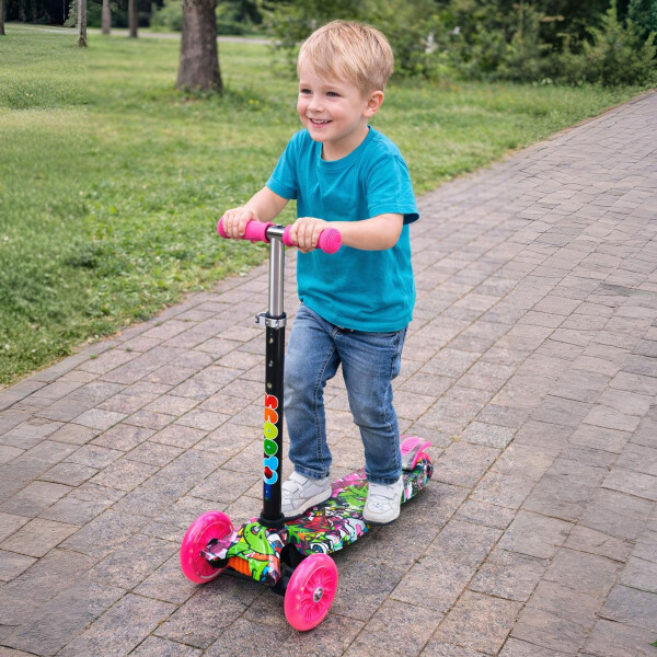 Monopatin Tripatin Scooter Luces Regulable Infantil Niños Variante Grafiti Tres