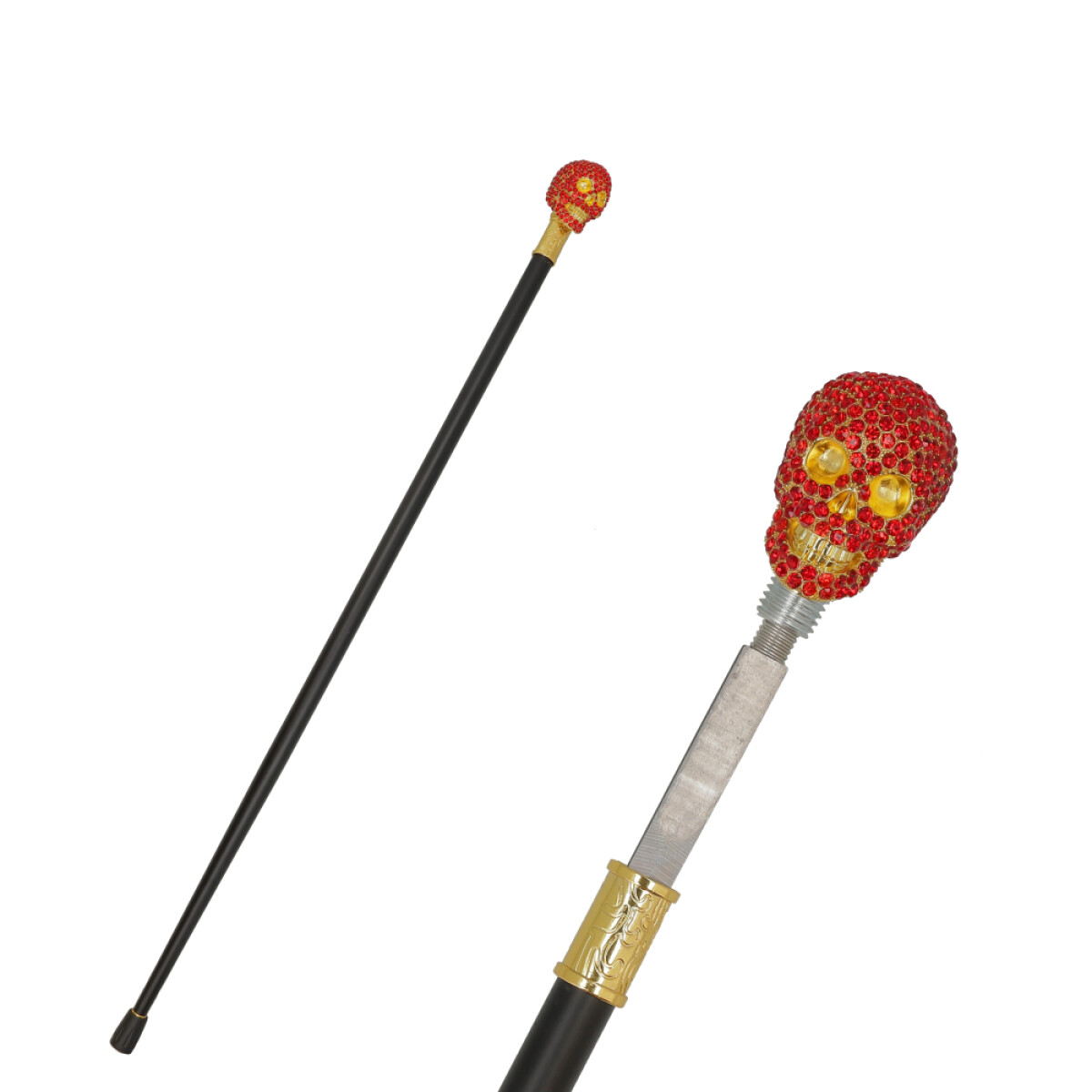 BASTON CON ESTILETE - Craneo Rojo/gp001 