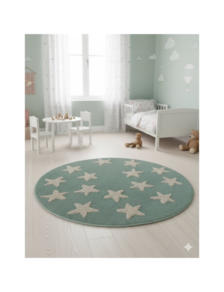 ALFOMBRA REDONDA POP 100CM CELESTE ESTRELLAS ALFOMBRA REDONDA POP 100CM CELESTE ESTRELLAS