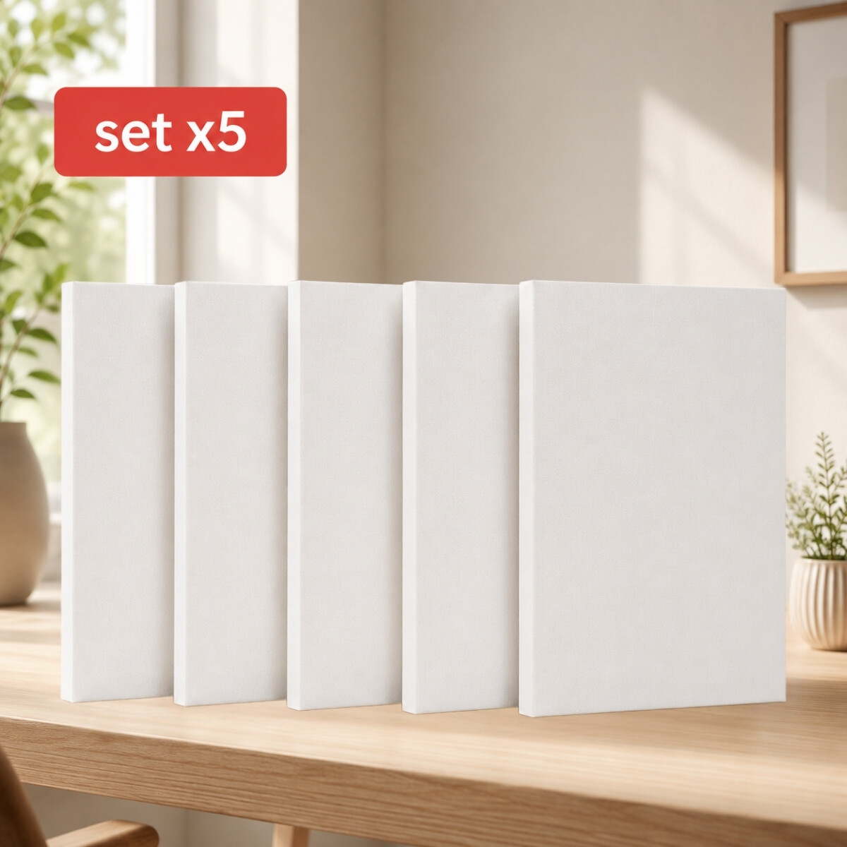 Set x5 Lienzo de 25x25 - BLANCO 