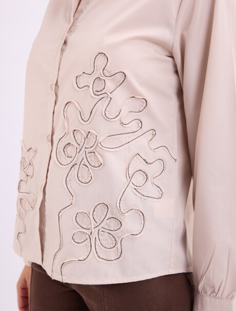 Camisa pespunte Laila beige