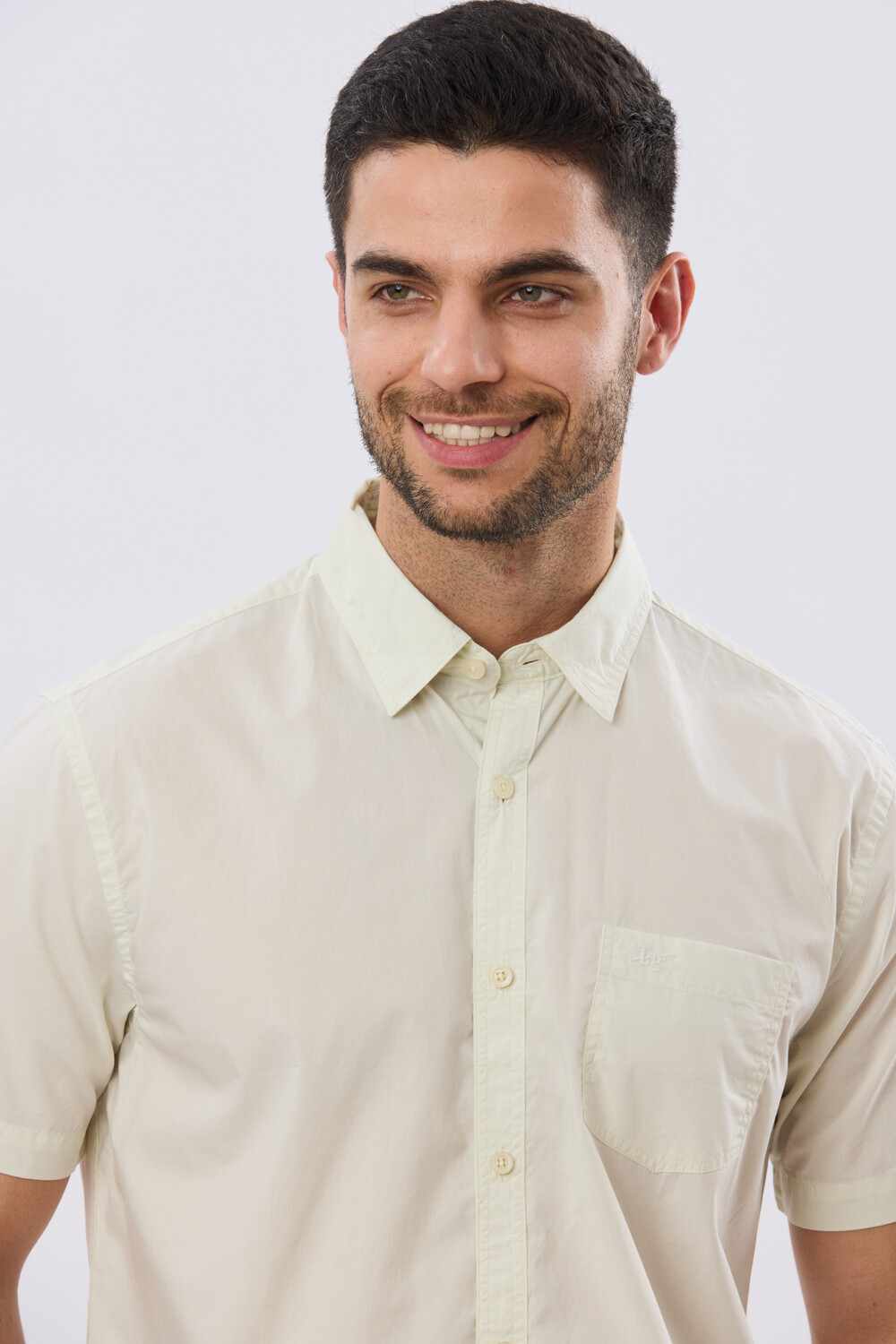 CAMISA LISA DE ALGODÓN Pistacho