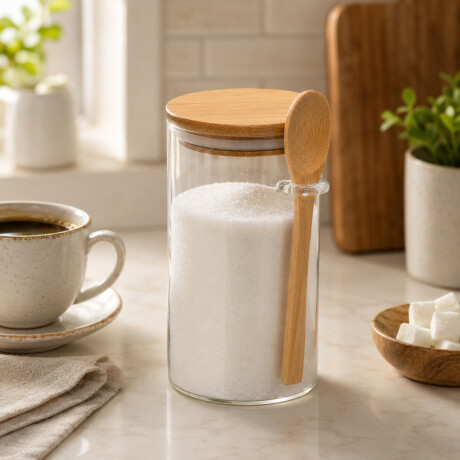 Frasco de Vidrio con Cuchara 900 ml Frasco de Vidrio con Cuchara 900 ml