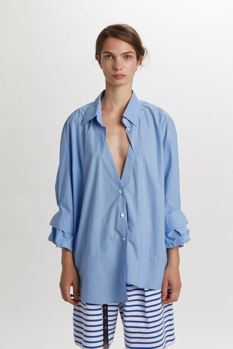 CAMISA IRREGULAR Celeste
