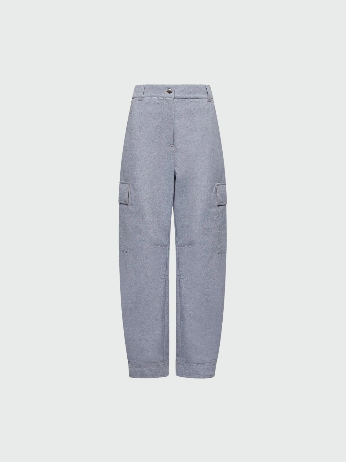 MONCLER - Pantalones de Cambray Azul Medio