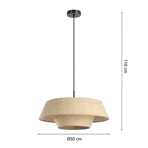 Lámpara colgante fibra natural beige E27 MARFORD EG0046
