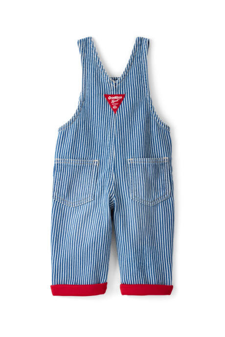 Enterito jean a rayas con forro rojo Sin color