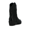 Darkness Bota De Dama Tejana Detalle Bordado Caña Baja Taco Cuadrado - Negro Negro