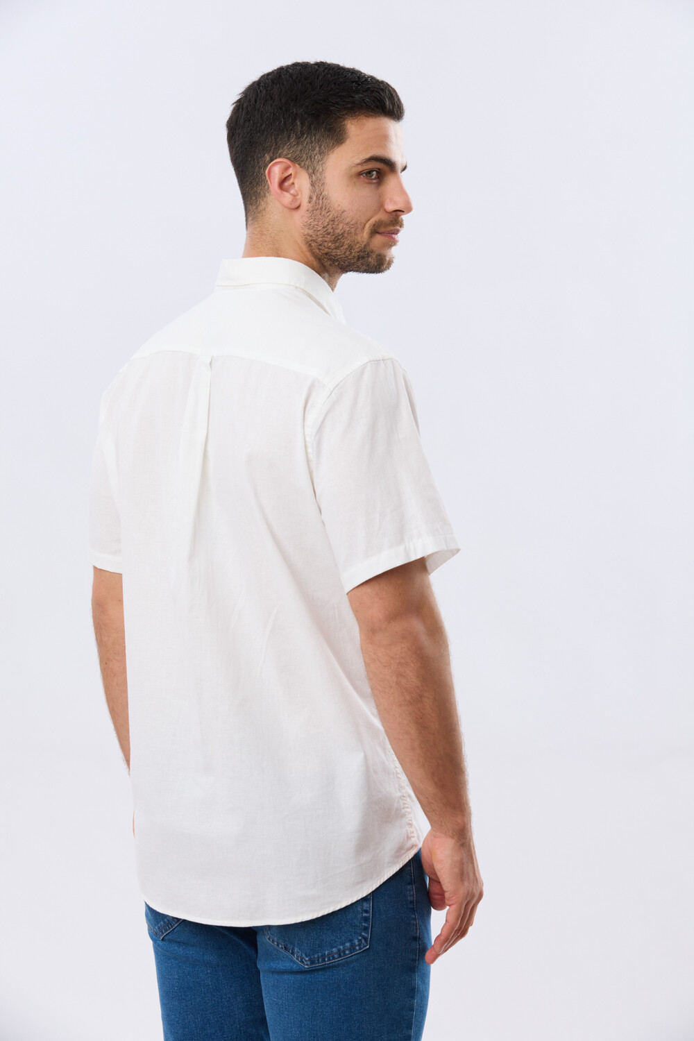 CAMISA LISA DE LINO Blanco