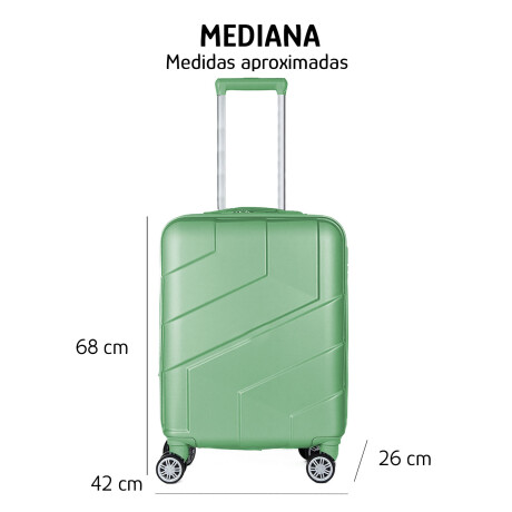 Valija Mediana Rígida 4 Ruedas 360° con Cierre Expandible Verde