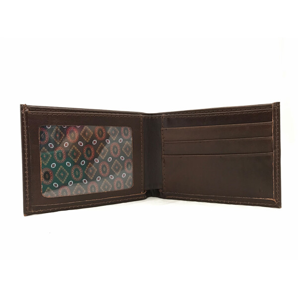 Billetera Caballero De Cuero Con Divisiones 115c Marron
