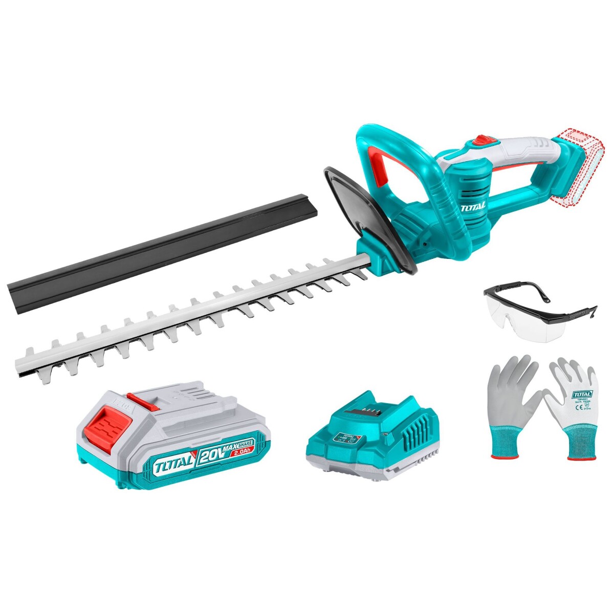 Cortacerco Inalámbrico 20v - Batería, Cargador, Guantes Y Lentes 