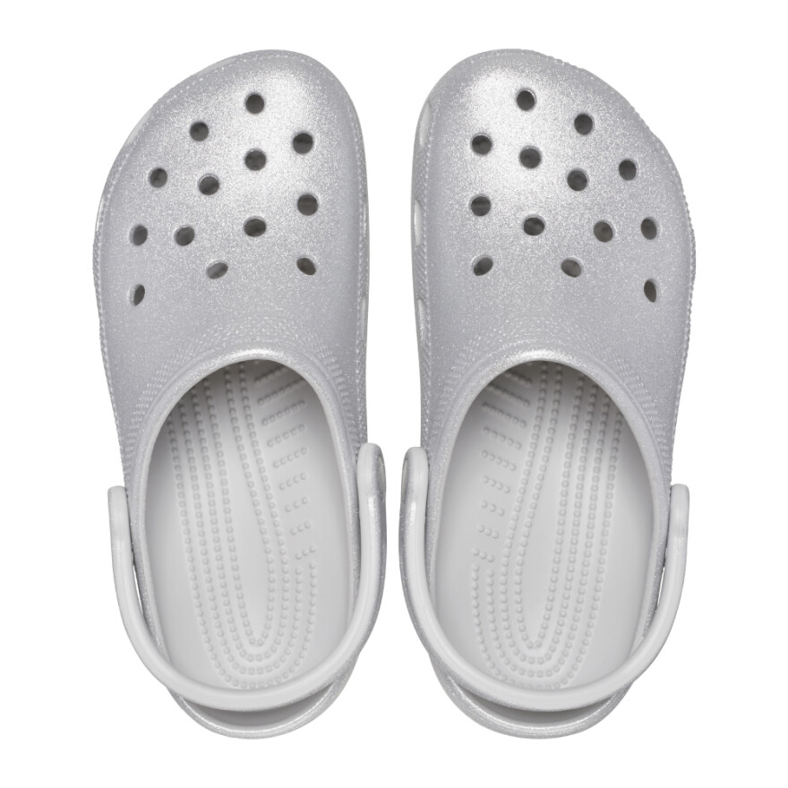 Classic Glitter Clog - Unisex Silver Glitter