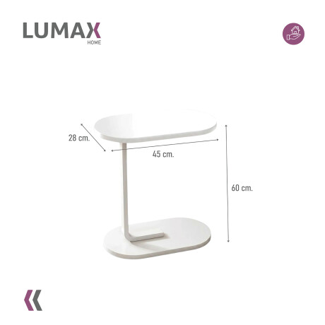 Mesa auxiliar Lumax de arrime MDF minimalista para living Madera Blanco