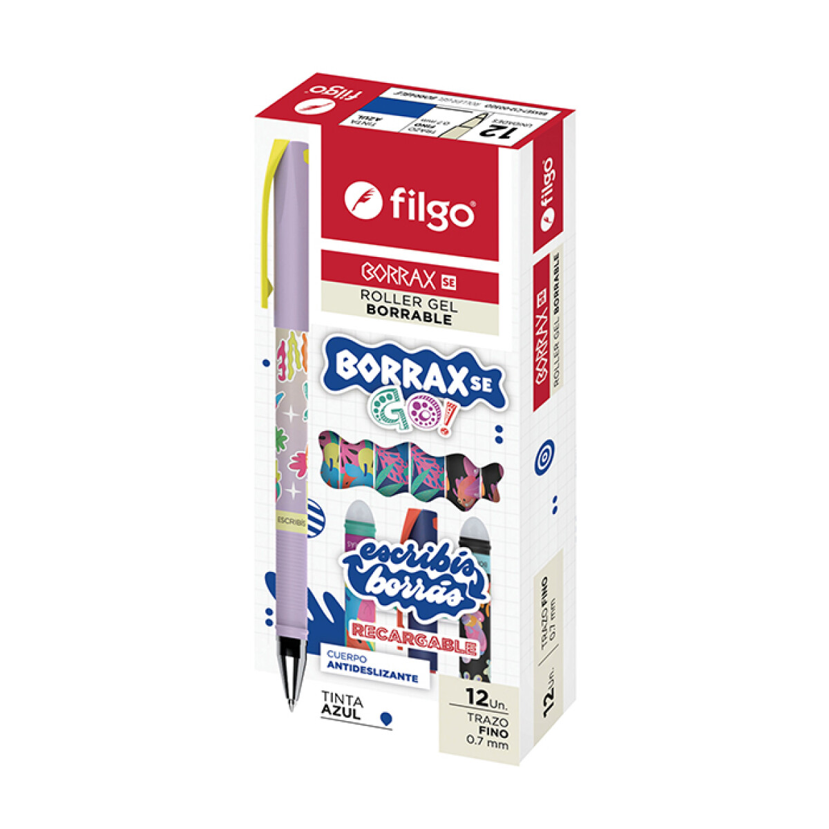 Boligrafo Filgo Borrable Gel caja x 12 - Go! 