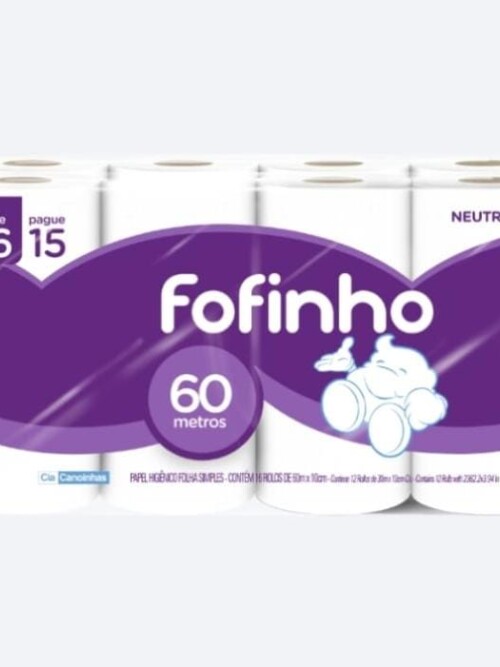 Papel Higienico Fofinho 16x60 mts Papel Higienico Fofinho 16x60 mts