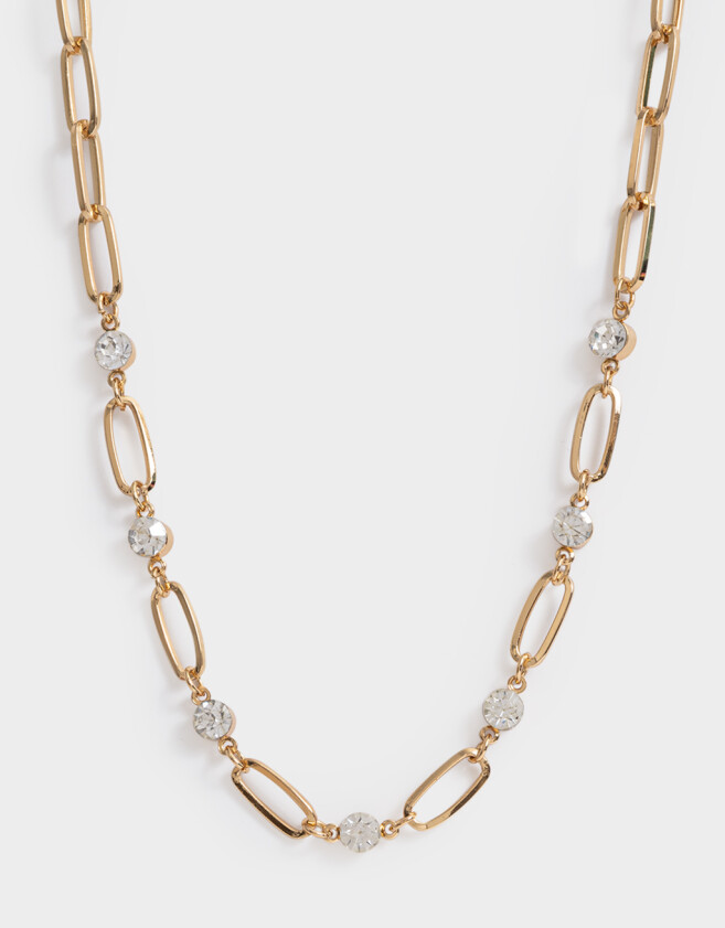 Collares Cortos Bañada en Oro Collar Corto Eslabones Bañado En Oro - Dorado