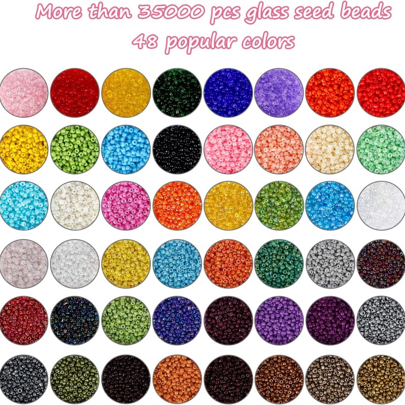 Juego de 35000 Cuentas de Vidrio Para Hacer Pulseras Juego de 35000 Cuentas de Vidrio Para Hacer Pulseras