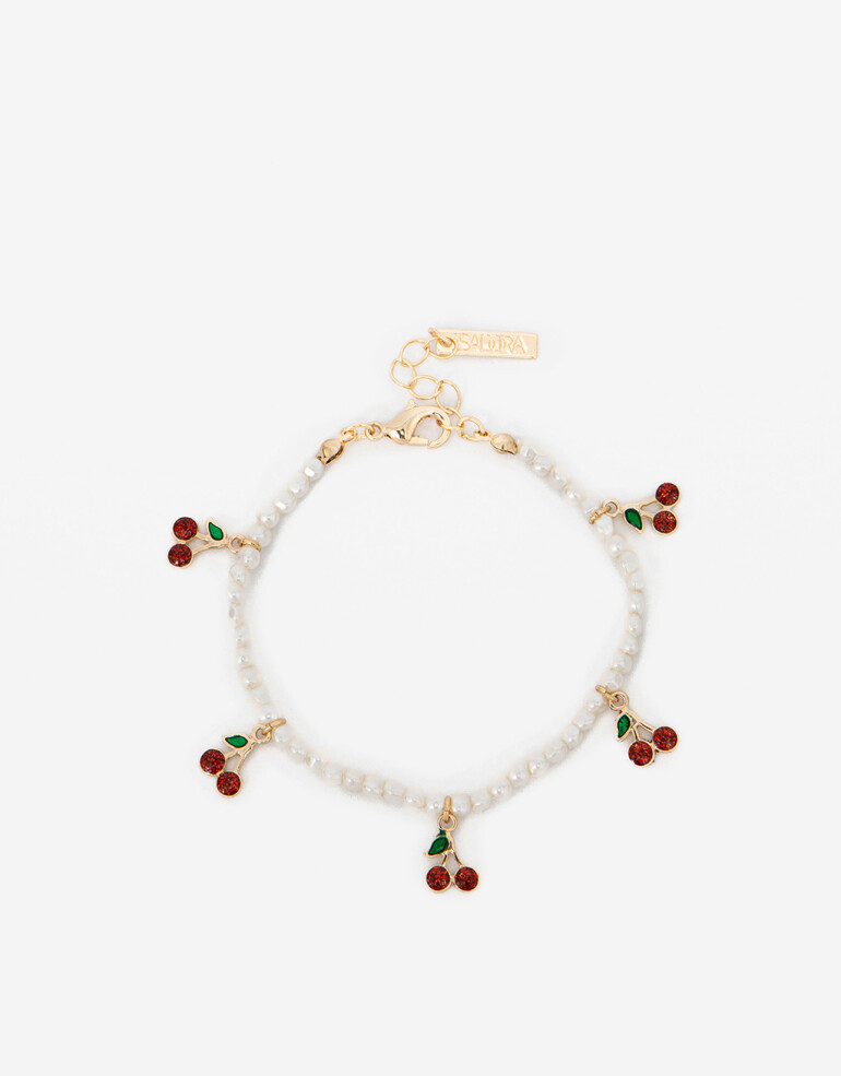 Pulseras Flexibles Color Pulsera Con Dijes Frutas - Combinacion Multicolor