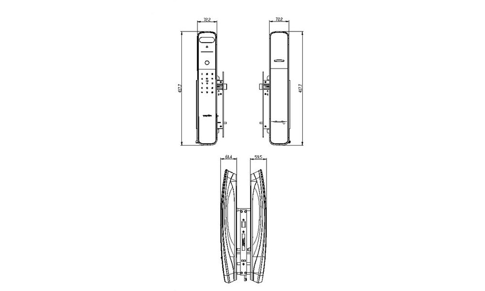 TENON Cerradura A9x BLACK c/Facial Tenon Cerradura A9x Black C/facial