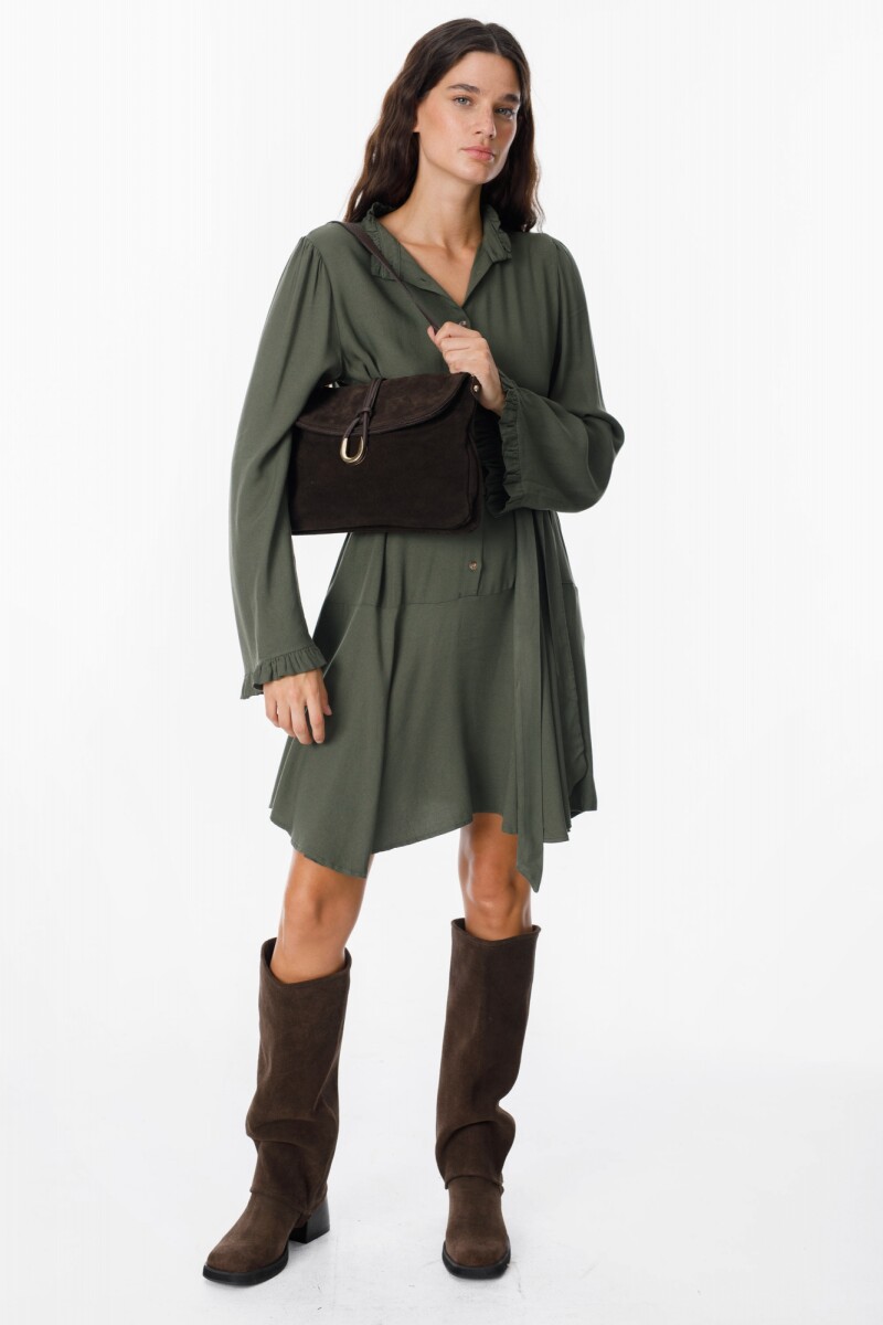 Lace Leather Bag Chocolate