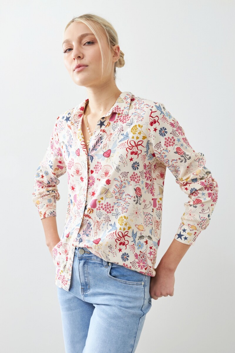 Camisa estampada multicolor
