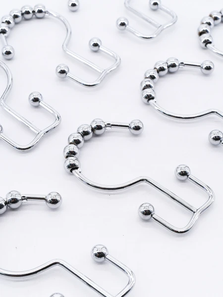 SET DE GANCHOS CORTINA DOBLES PLATEADO