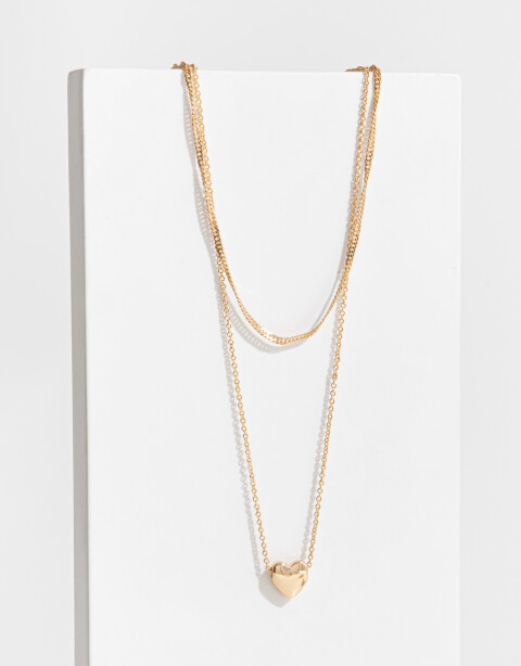 Collares Cortos Metal Collar Layer Bañado En Oro - Dorado