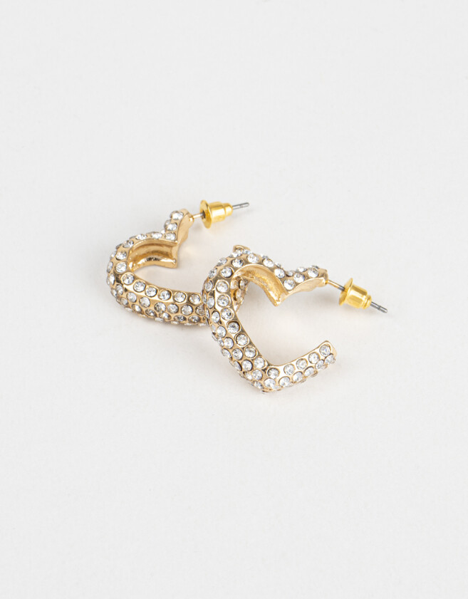 Aros Argollas Prom Argollas Con Strass - Dorado