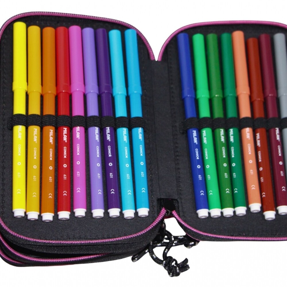 CARTUCHERA MILAN 3 PISOS COMPLETA DE UTILES SUNSET ROSADO CARTUCHERA MILAN 3 PISOS COMPLETA DE UTILES SUNSET ROSADO